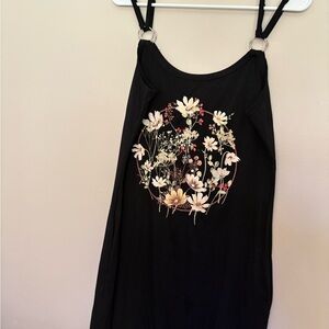 Floral Black Women's Top